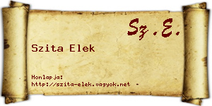 Szita Elek névjegykártya